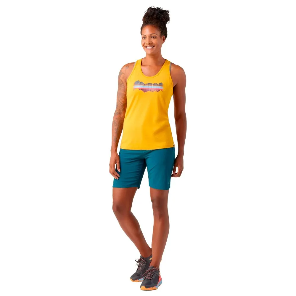 Camiseta de trekking Smartwool Mountain Horizon Graphic Tank W Honey Gold