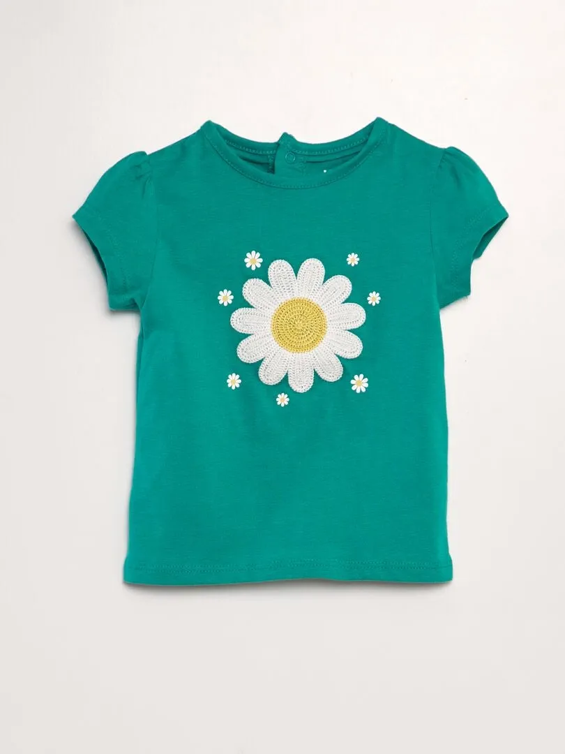CAMISETA ESTAMPADA DE MANGA CORTA  VERDE
