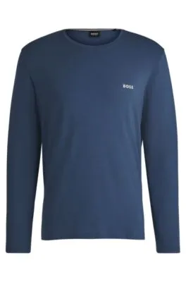 Camiseta homewear de algodón elástico con logo bordado