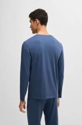 Camiseta homewear de algodón elástico con logo bordado