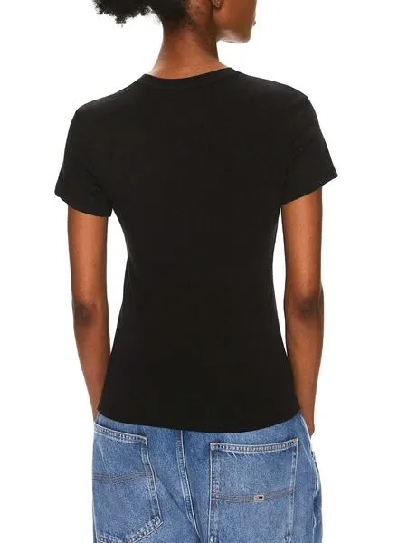 Camiseta Tommy Jeans Slim Essential Negro Mujer