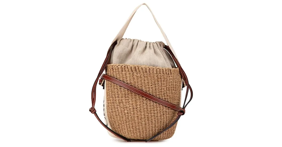 Cesta de fibras naturales pequeñas de Chloé Brown Castaño 
