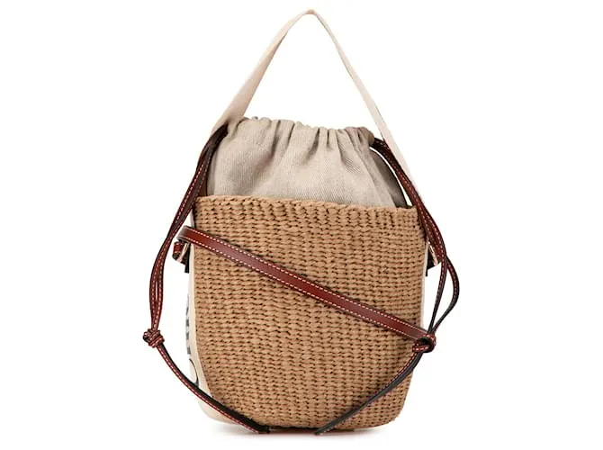 Cesta de fibras naturales pequeñas de Chloé Brown Castaño 