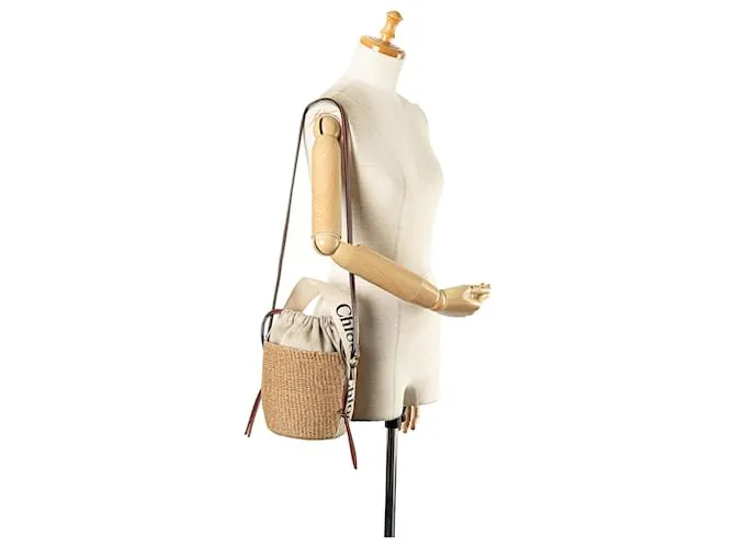 Cesta de fibras naturales pequeñas de Chloé Brown Castaño 