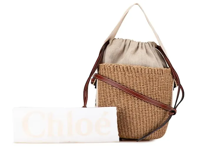 Cesta de fibras naturales pequeñas de Chloé Brown Castaño 
