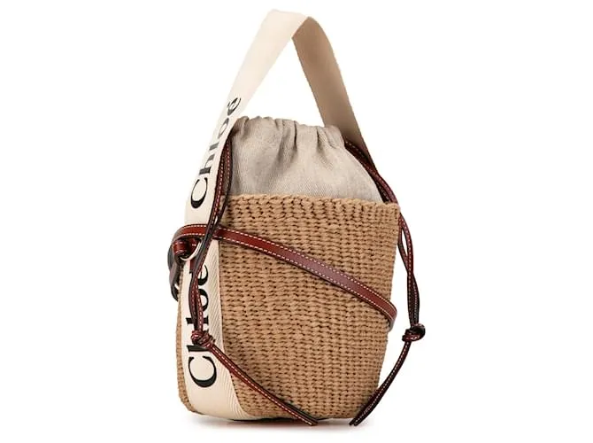 Cesta de fibras naturales pequeñas de Chloé Brown Castaño 