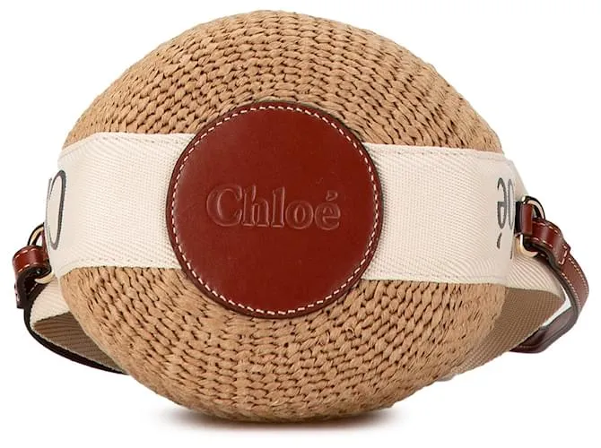 Cesta de fibras naturales pequeñas de Chloé Brown Castaño 