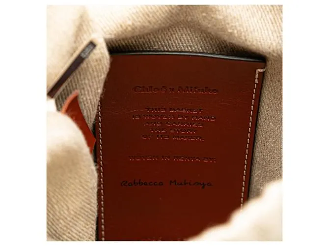 Cesta de fibras naturales pequeñas de Chloé Brown Castaño 