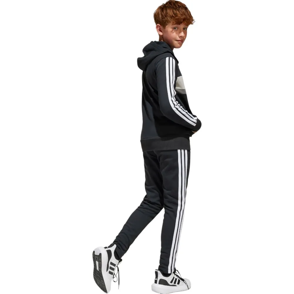 CHANDAL ADIDAS J 3BANDAS TIB FLEECE NEGRO GRIS BLANCAS JC7520 NIÑO NIÑA