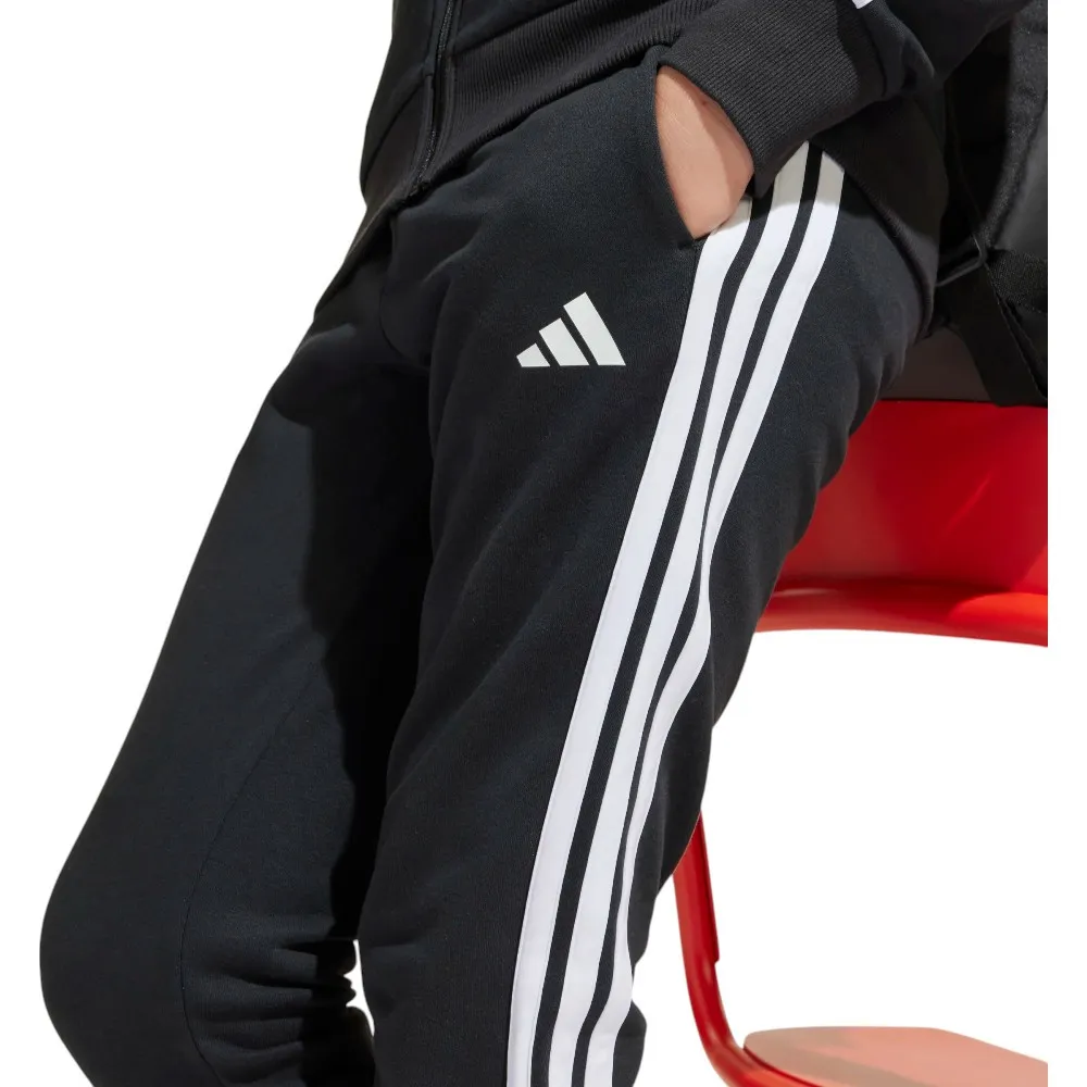 CHANDAL ADIDAS J 3BANDAS TIB FLEECE NEGRO GRIS BLANCAS JC7520 NIÑO NIÑA
