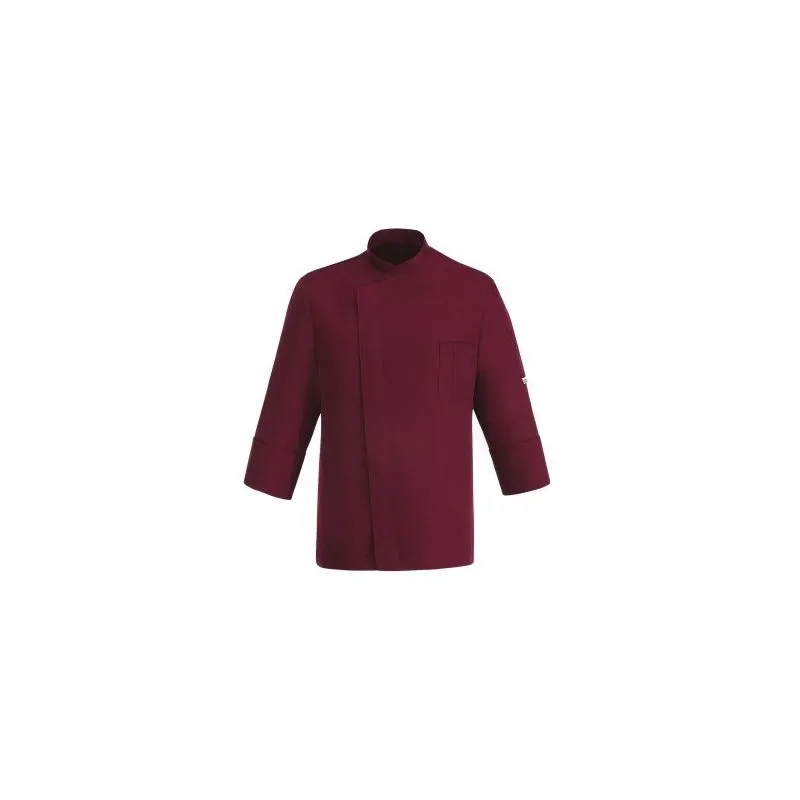 Chaqueta cocina granate con corchetes