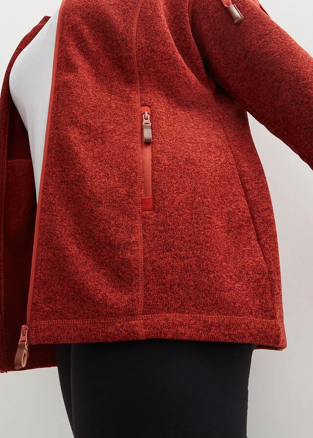 Chaqueta polar con capucha Rojo castaño jaspeado