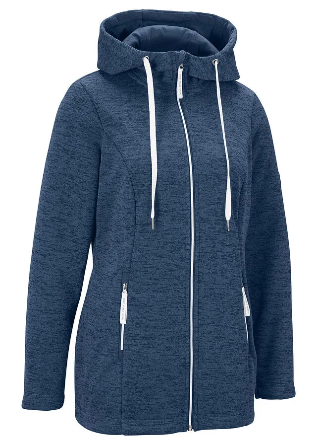 Chaqueta polar de punto con forro índigo