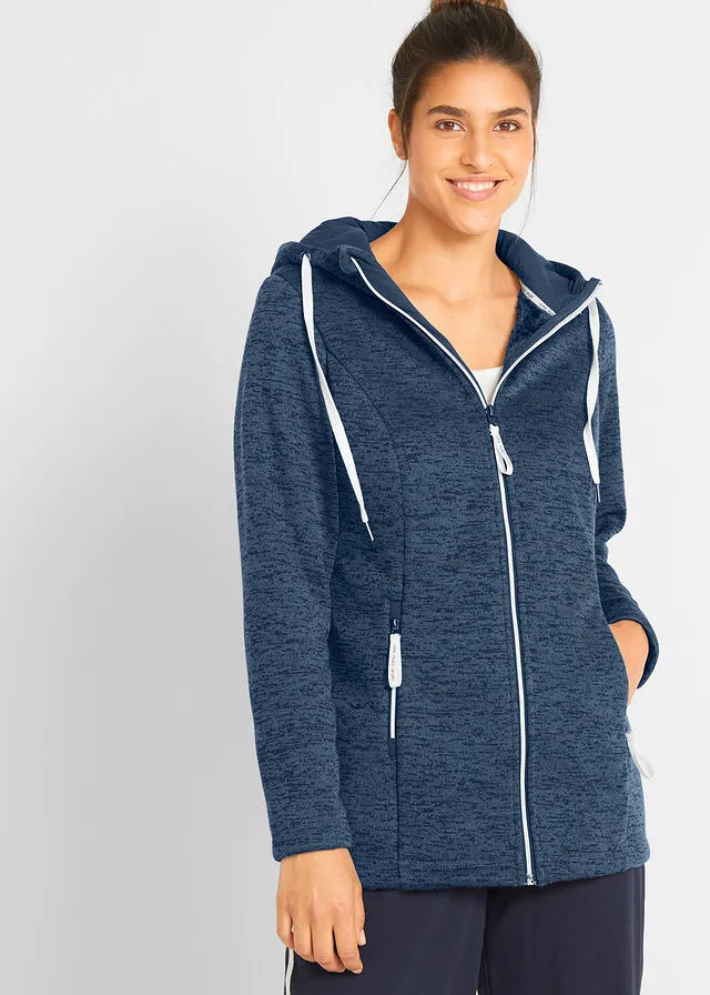 Chaqueta polar de punto con forro índigo