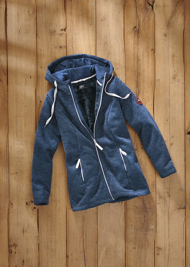 Chaqueta polar de punto con forro índigo