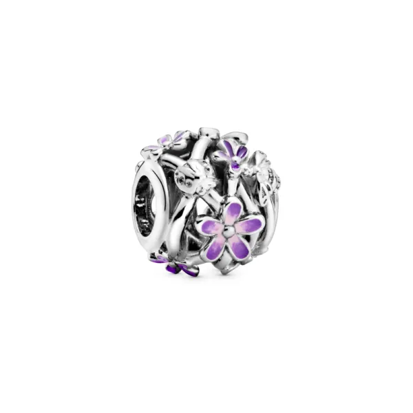 Charm en PLata de Ley Margarita Morada Filigrana 798772C02