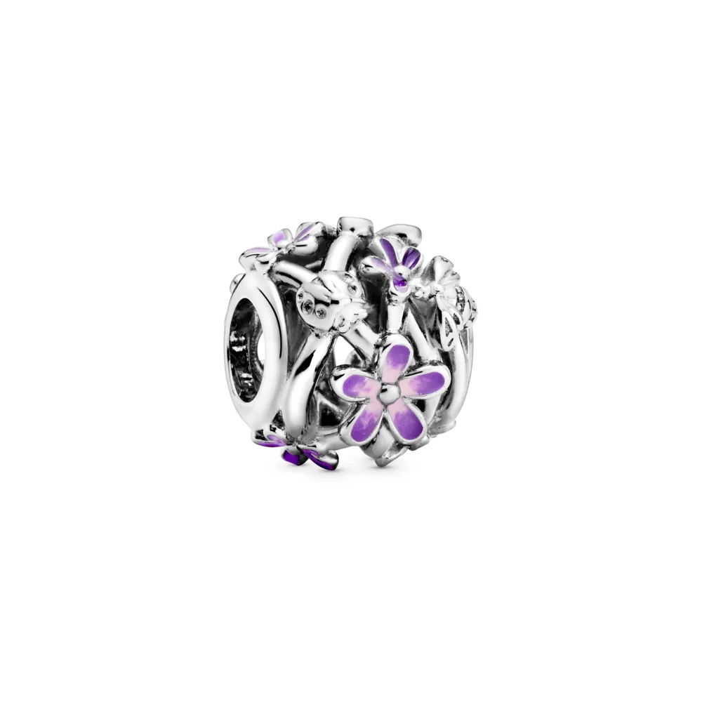 Charm en PLata de Ley Margarita Morada Filigrana 798772C02