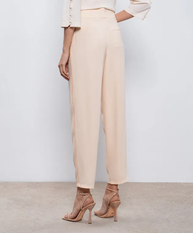 Chloe Beige pants with textured ribbon