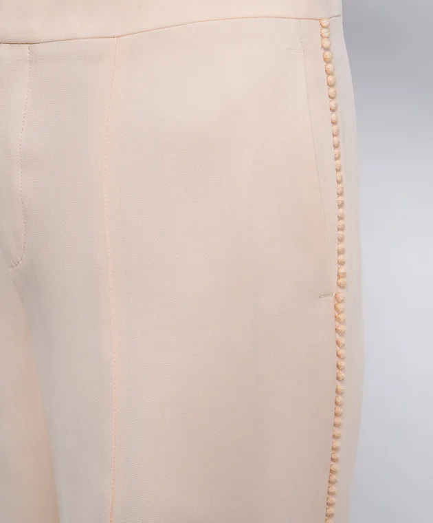 Chloe Beige pants with textured ribbon