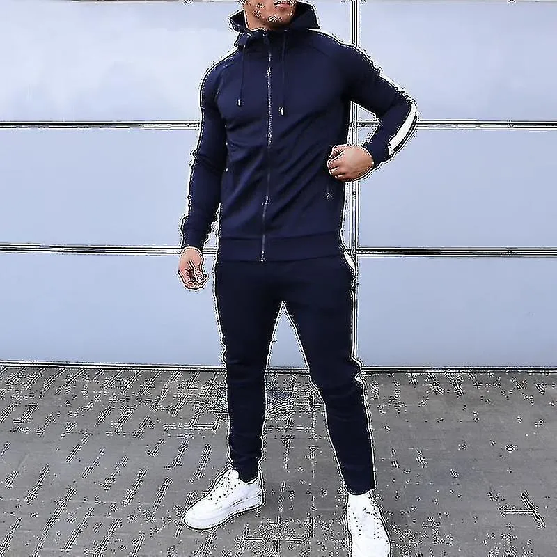 Chándal para hombres Conjuntos de sudaderas de 2 piezas Sudadera con capucha casual Trajes atléticos para correr