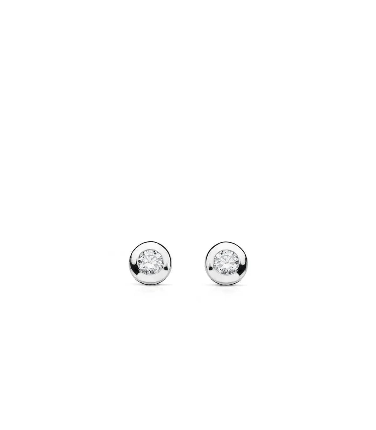 Clous d'oreilles Mercedes 4 mm Or Blanc 18 Carats