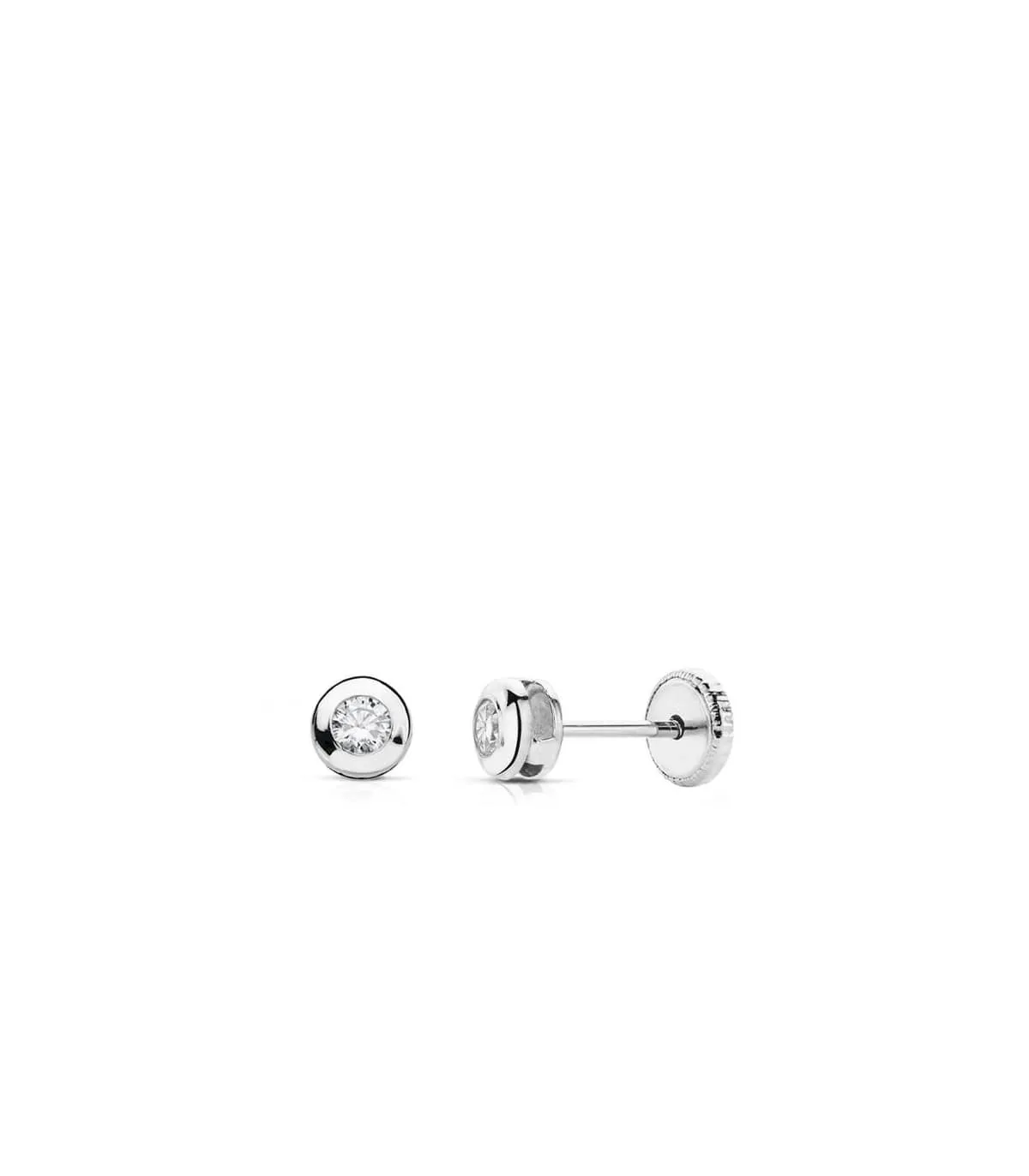 Clous d'oreilles Mercedes 4 mm Or Blanc 18 Carats