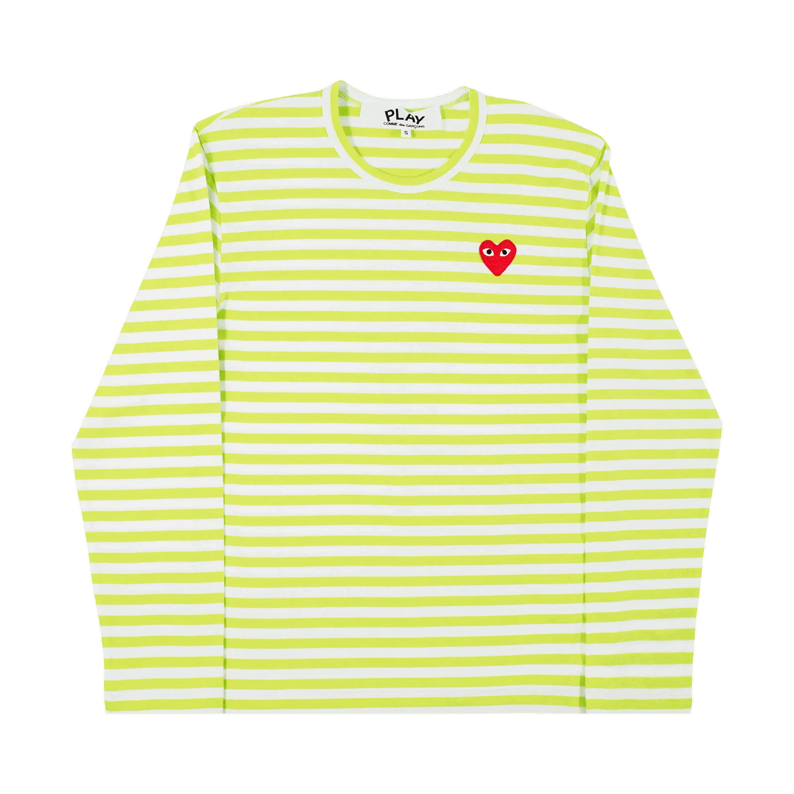 Comme des Garçons PLAY Striped Tee With Small Heart