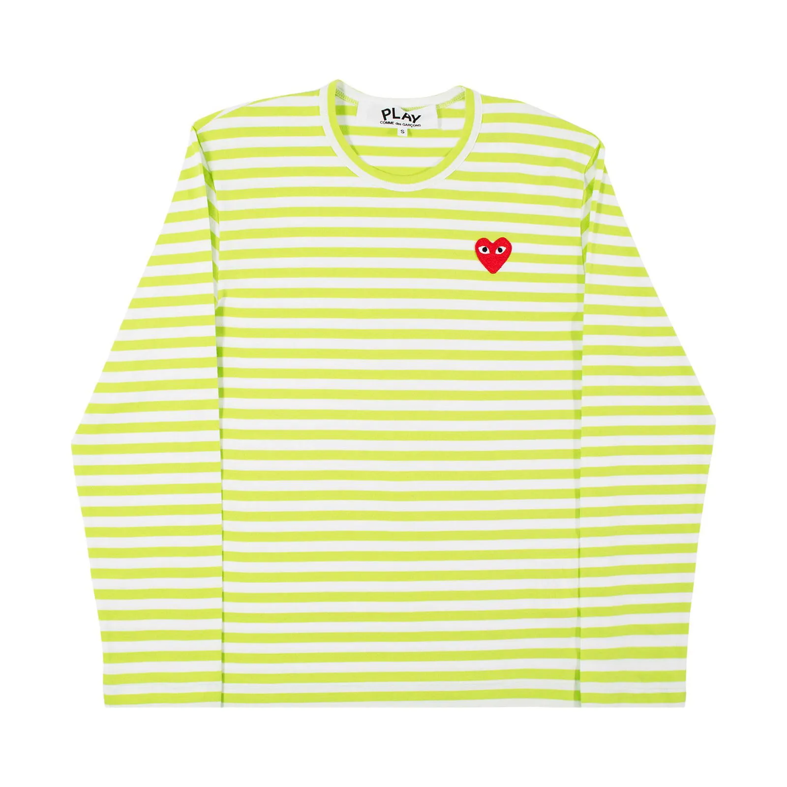 Comme des Garçons PLAY Striped Tee With Small Heart