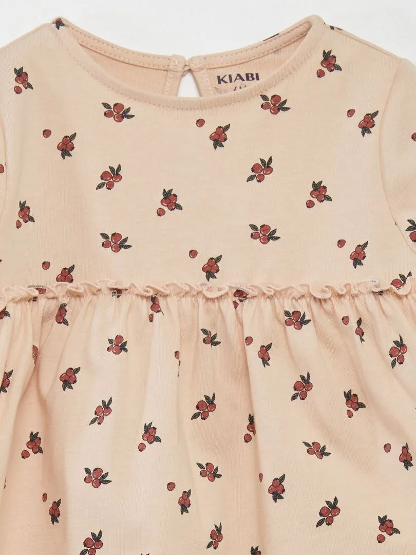 CONJUNTO DE CAMISETA + LEGGING ESTAMPADO 2 PIEZAS  BEIGE