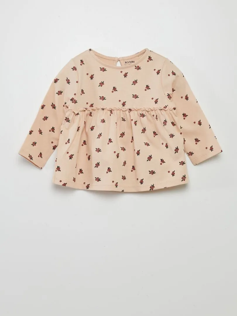 CONJUNTO DE CAMISETA + LEGGING ESTAMPADO 2 PIEZAS  BEIGE