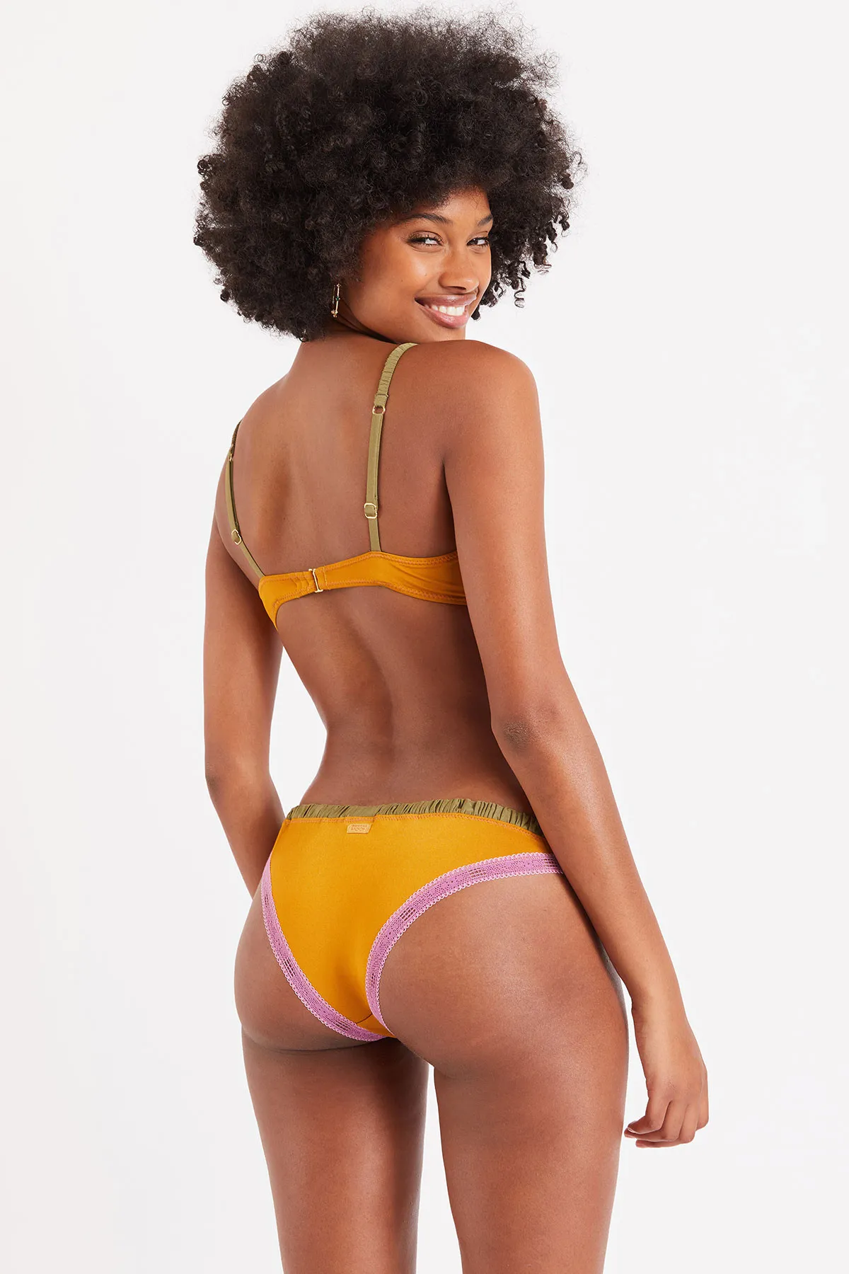 Conjunto de lencería amarillo curry Joyful & Bubbly Silky