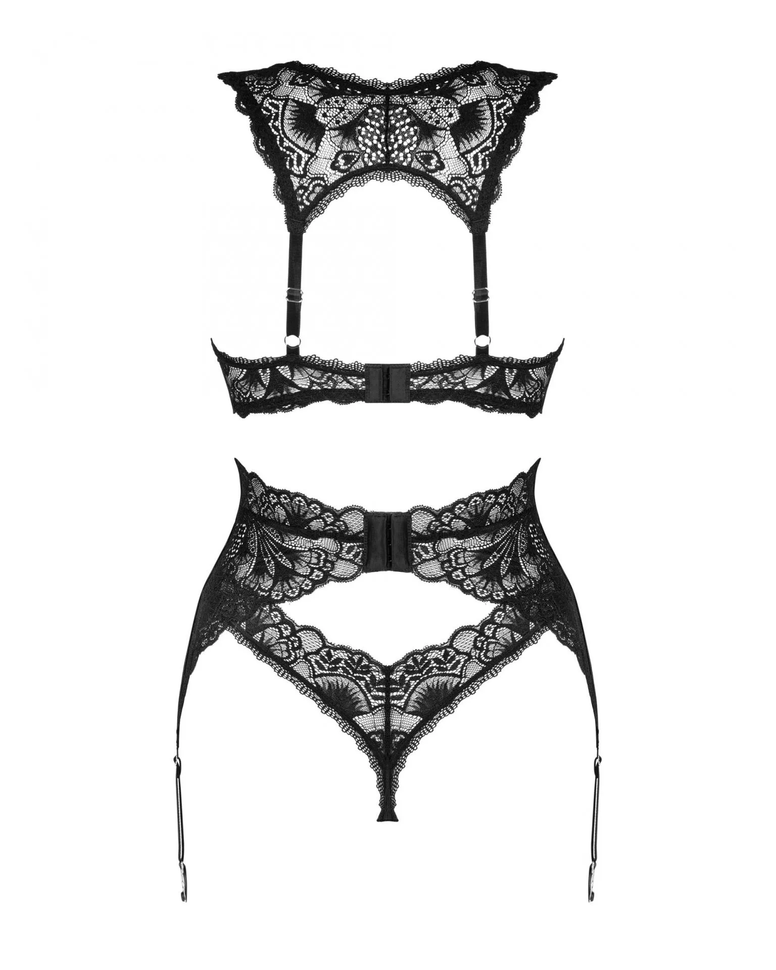 Conjunto Revelación Sensual Encaje Negro