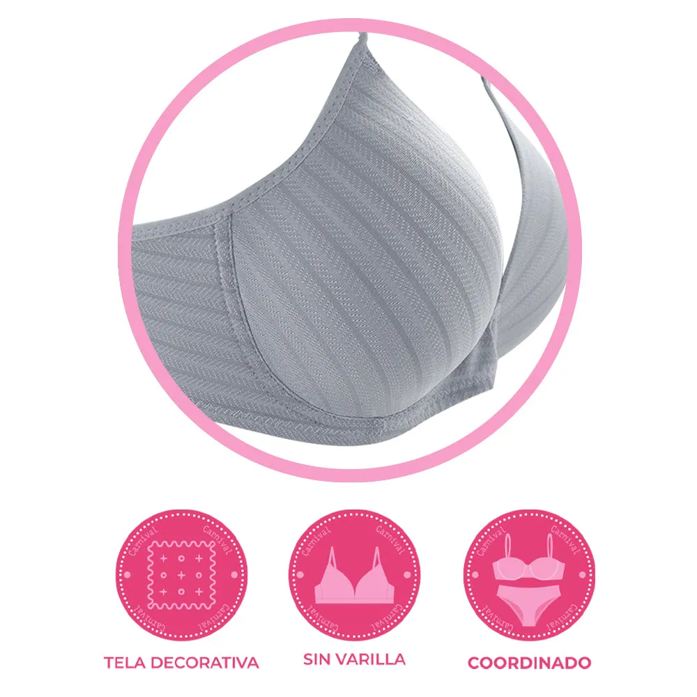 COORDINADO DE BRASIER SIN VARILLA Y PANTIE C2416674166 LADY CARNIVAL