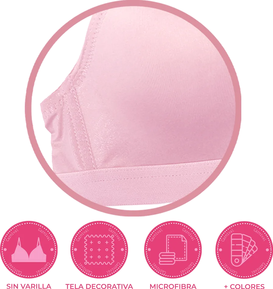COORDINADO DE BRASIER SIN VARILLA Y PANTY C2417074170 LADY CARNIVAL