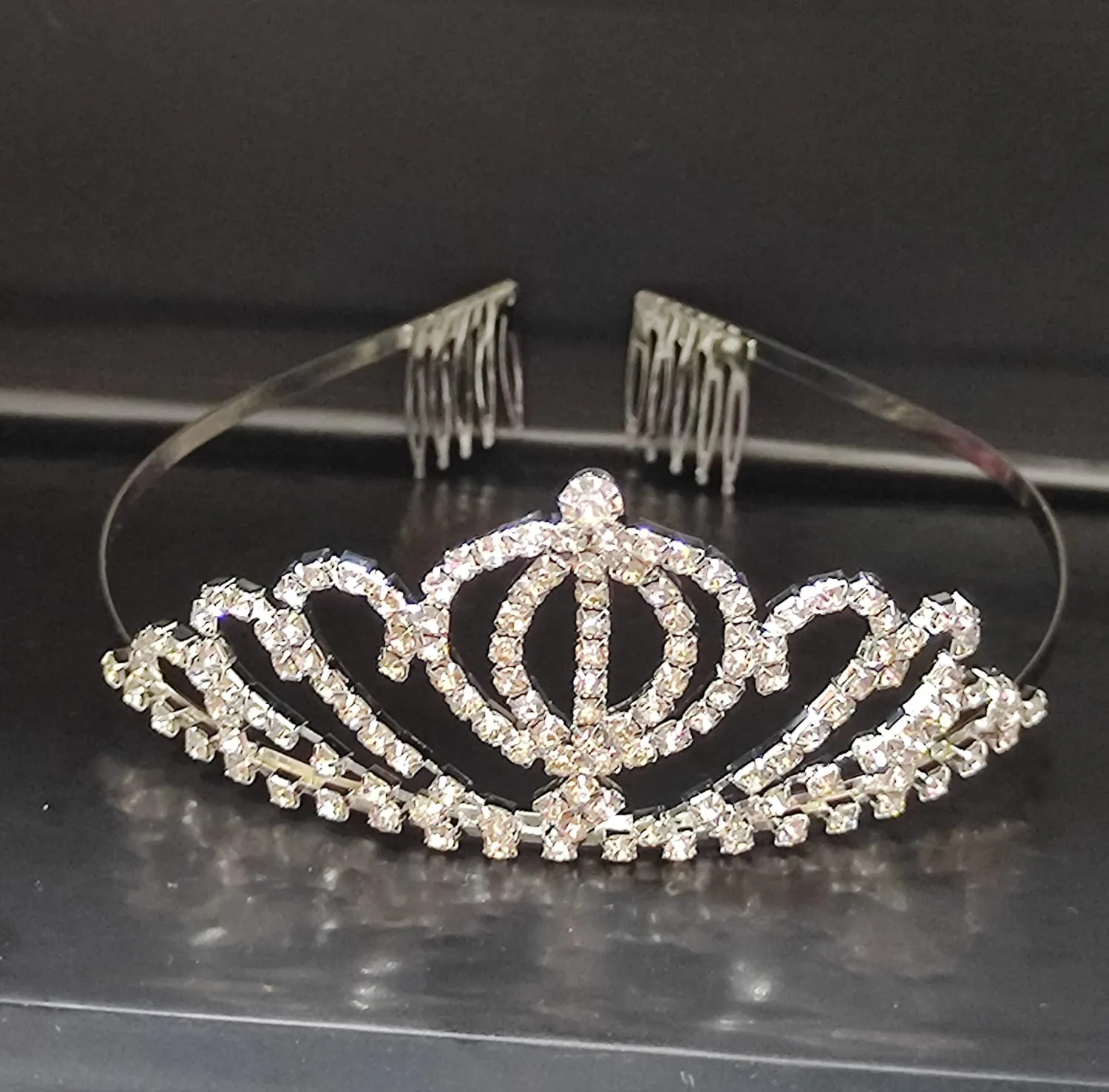 Corona tiara para niña plateada