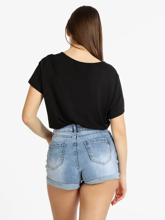Coveri Moving Camiseta de mujer de manga corta con letras