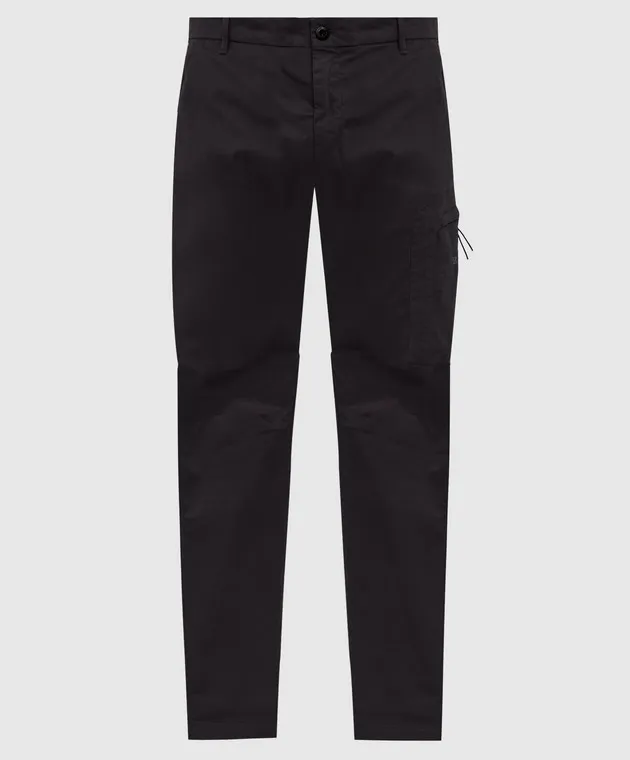 C.P. Company Black cargo pants with logo patch