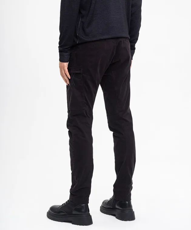 C.P. Company Black cargo pants with logo patch
