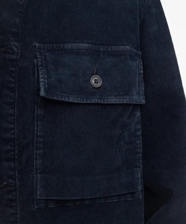 C.P. Company Blue corduroy shirt with logo patch