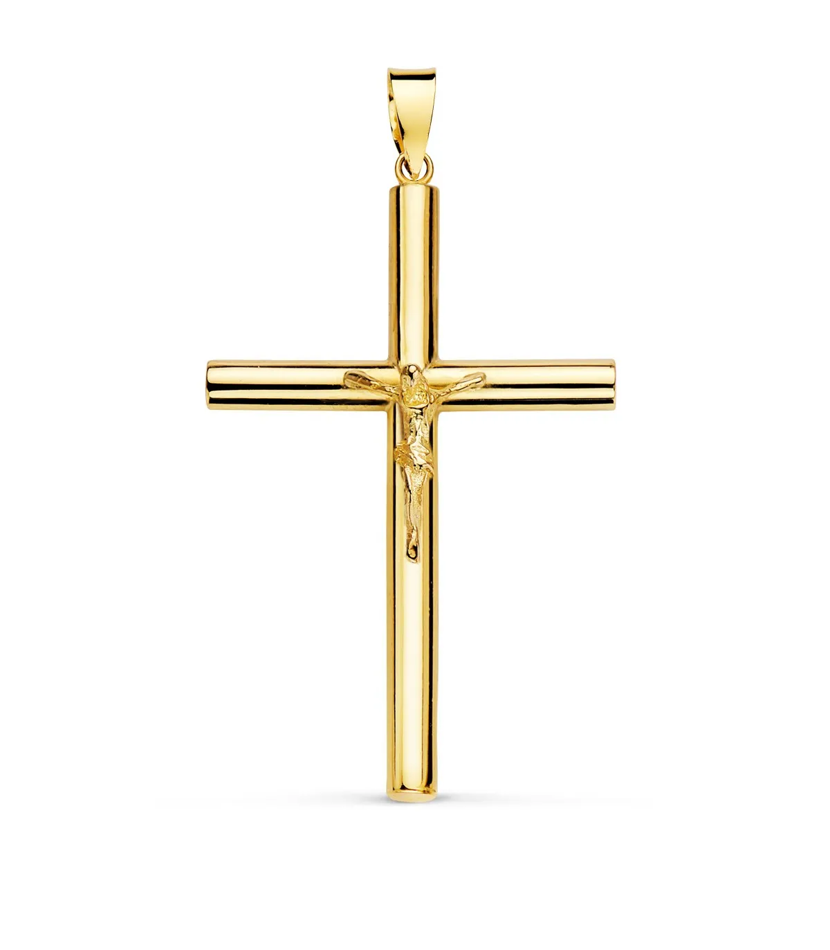 Croix avec Christ Or Jaune 18 K 38 mm