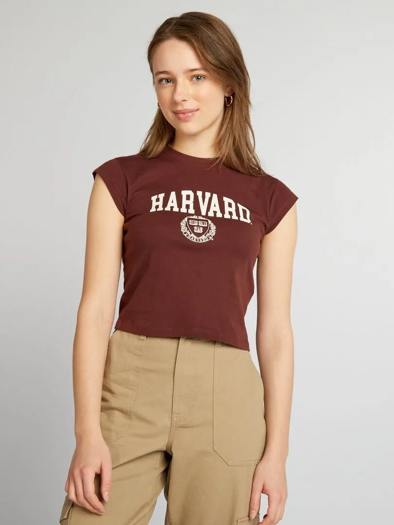 CROPTOP DE CUELLO REDONDO 'HARVARD'  ROJO