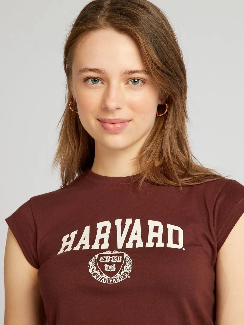 CROPTOP DE CUELLO REDONDO 'HARVARD'  ROJO