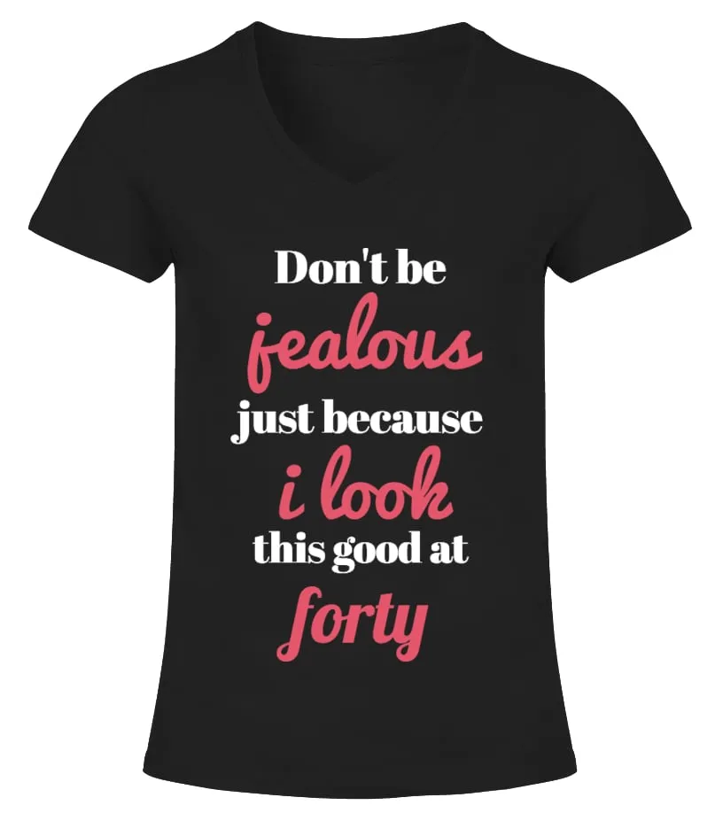 DON'T BE JEALOUS  40 WOMEN STYLE CAMISETA CUELLO PICO MUJER