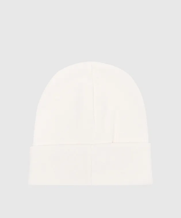 Dondup White wool cap with logo