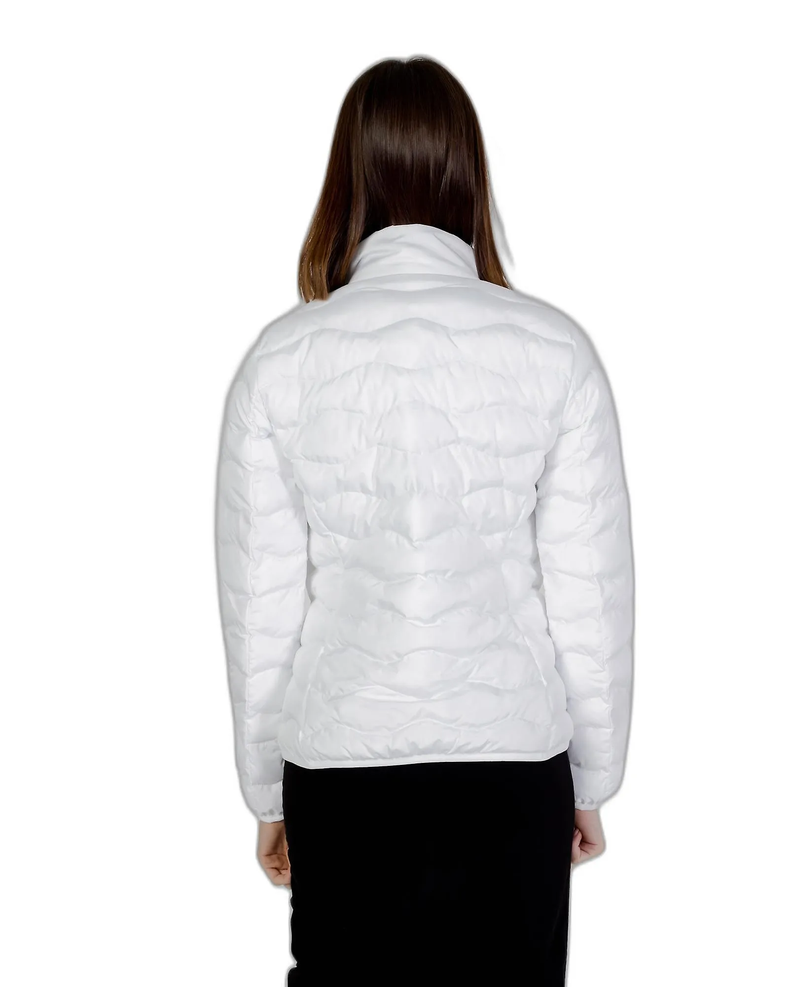 Ea7 Printed Polyester Jacket with Zip and Turtleneck
