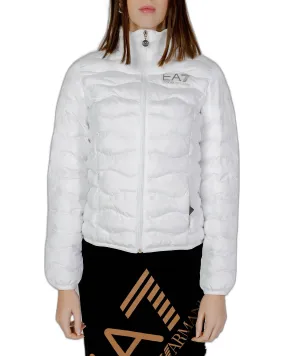 Ea7 Printed Polyester Jacket with Zip and Turtleneck