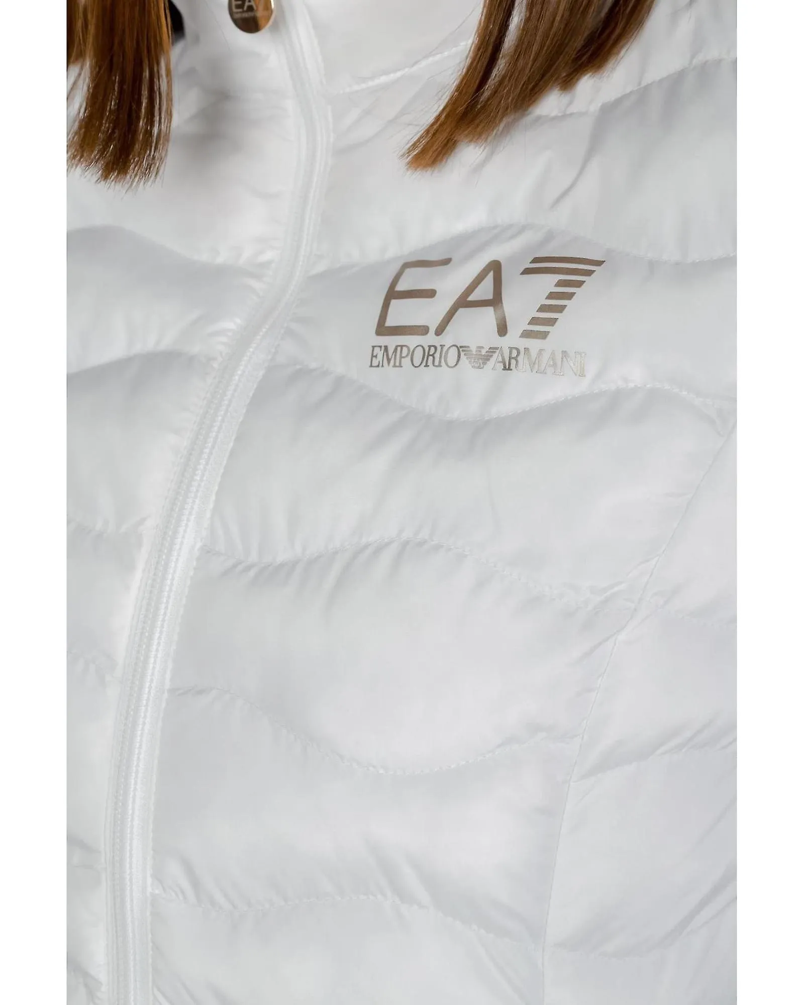 Ea7 Printed Polyester Jacket with Zip and Turtleneck