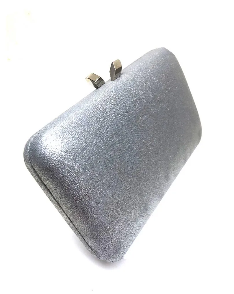 ELEGANTES BOLSOS DE FIESTA PLATEADOS CON BONITO CIERRE DOBLE