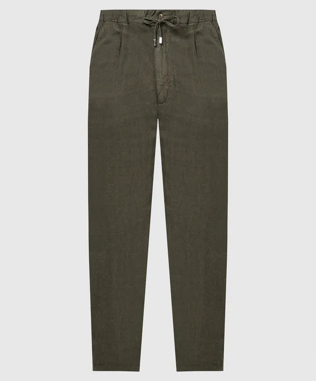 Enrico Mandelli Khaki linen pants