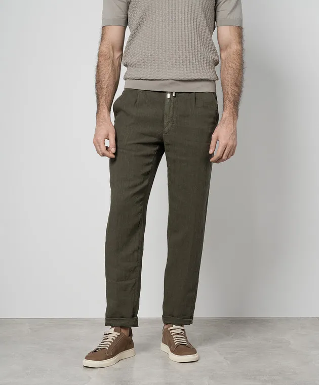 Enrico Mandelli Khaki linen pants